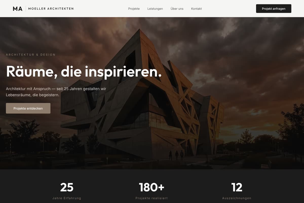 Architekt Website-Beispiel
