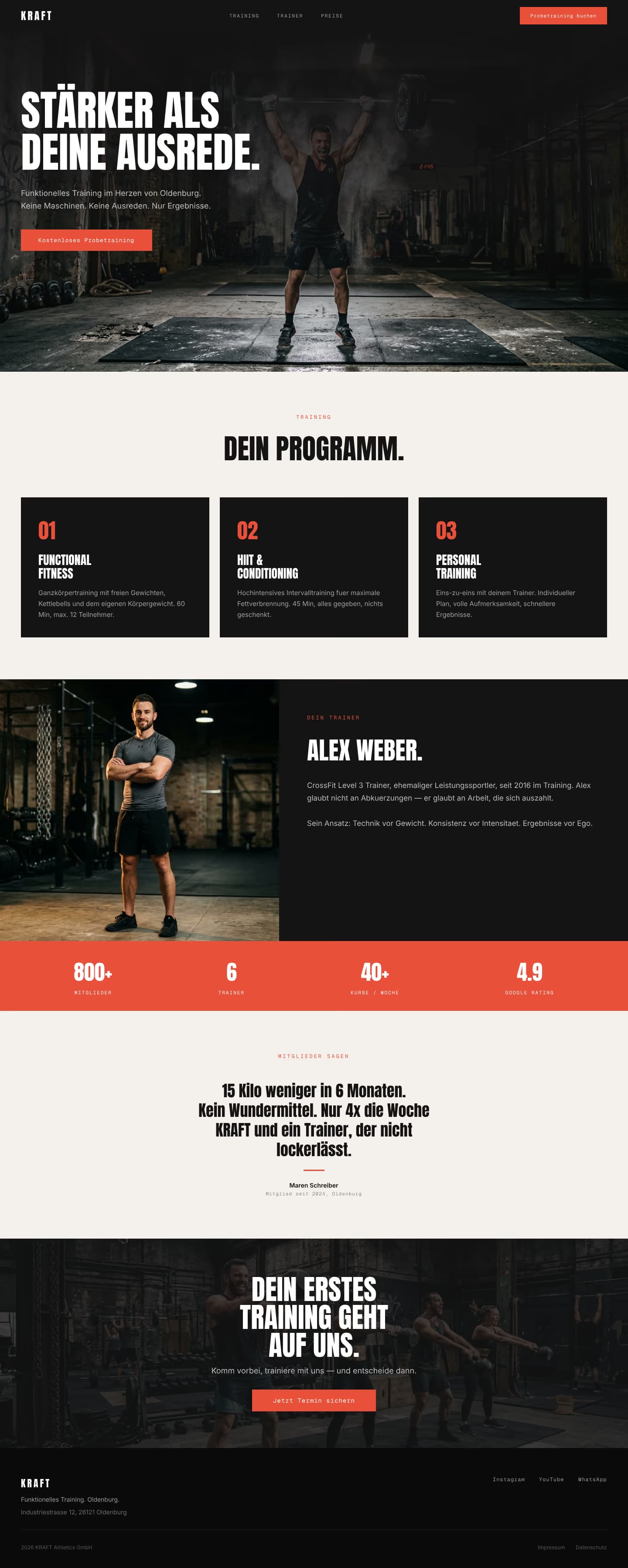 Fitnessstudios Website komplett