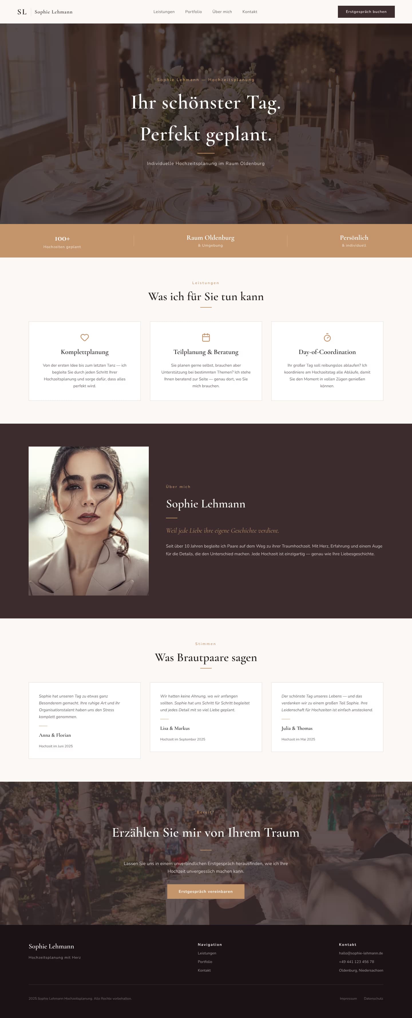 Hochzeitsplaner Website komplett