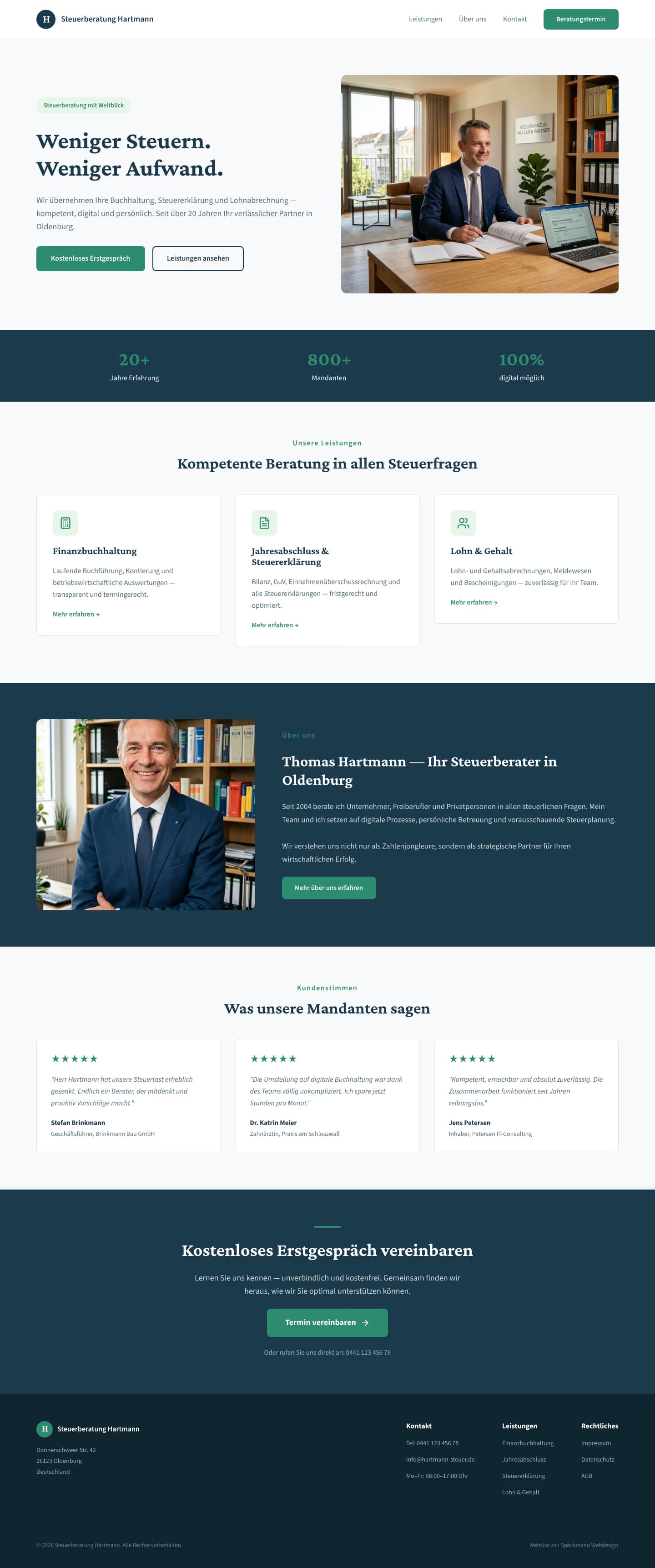 Steuerberater Website komplett