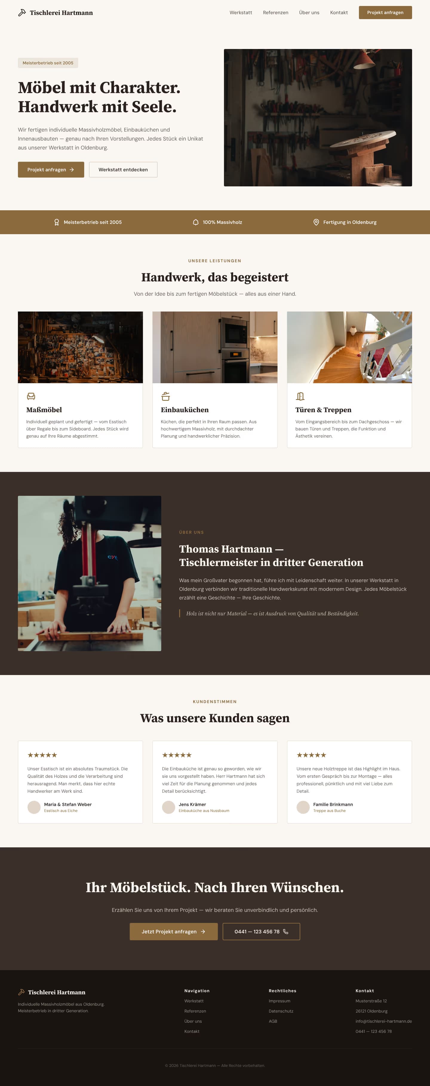 Tischler & Schreiner Website komplett