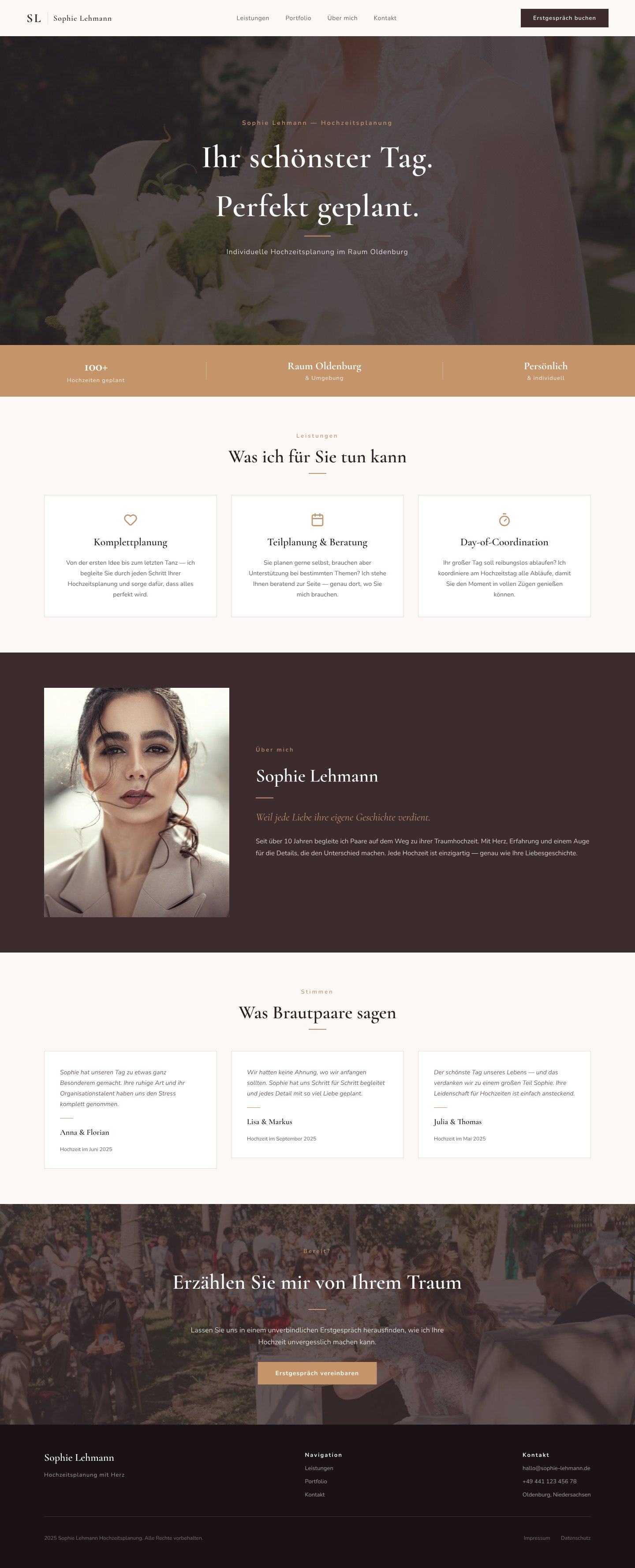 Hochzeitsplaner Website komplett