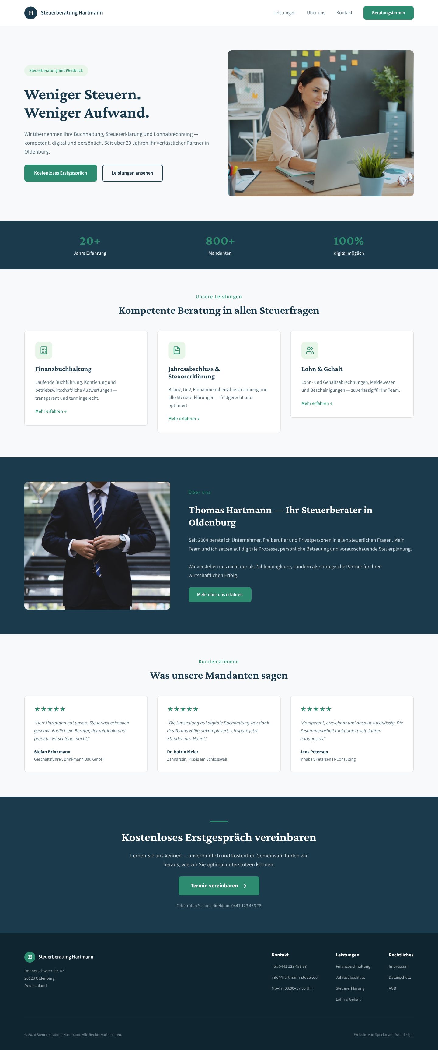 Steuerberater Website komplett