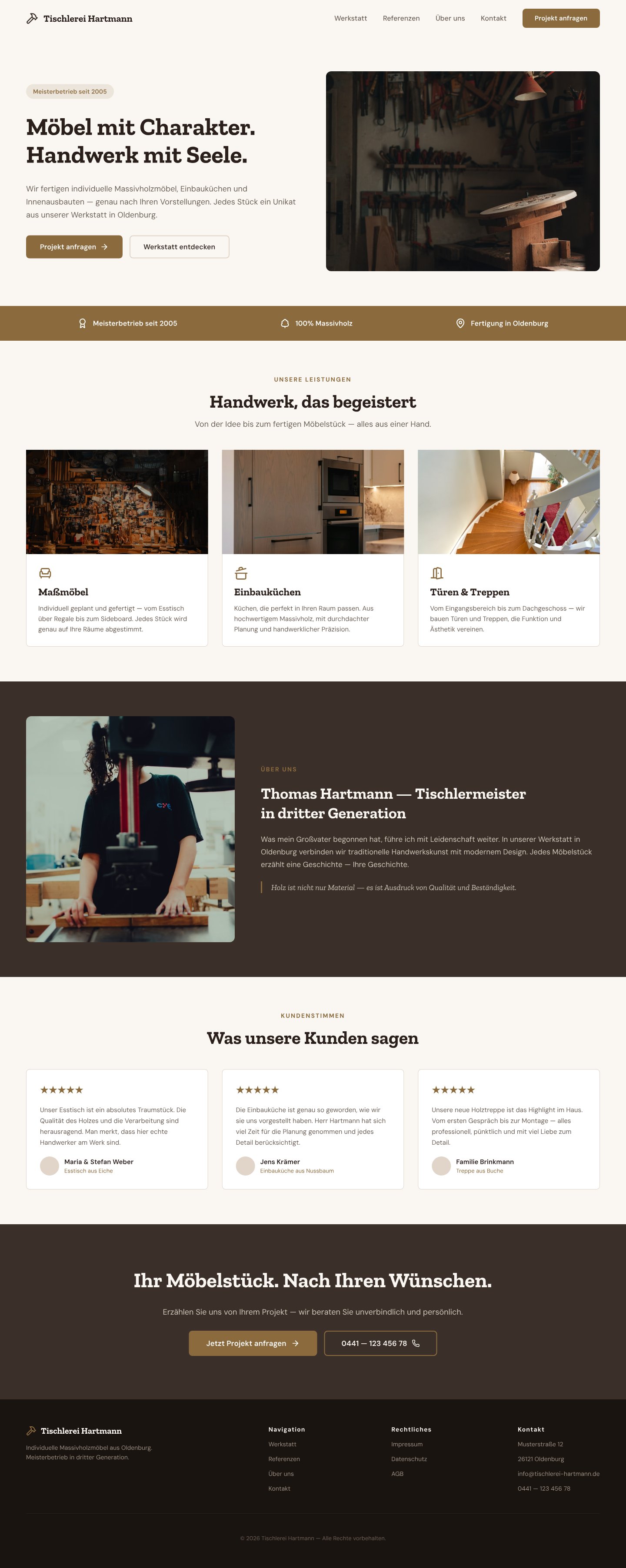 Tischler & Schreiner Website komplett